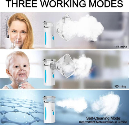 Discover the Ultrasonic Nebulizer: Rechargeable, Portable Relief for Breathing Problems - Ideal for Adults and Kids with Self-Cleaning Function